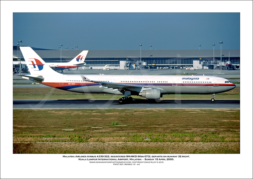 9M-MKD - Malaysia Airlines  Airbus A330-322  (Msn 073) - 01