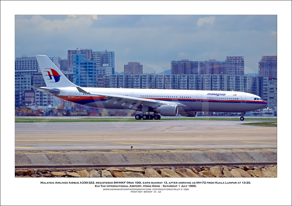 9M-MKF - Malaysia Airlines  Airbus A330-322  (Msn 100) - 01