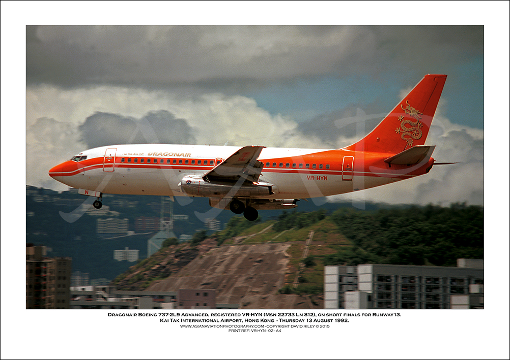 VR-HYN - Dragonair Boeing 737-2L9 Advanced  (Msn 22733 Ln 812) - 02