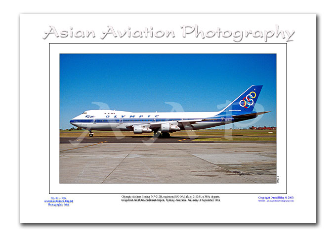 AU-008 - Olympic Airlines Boeing 747-212B - SX-OAE ( Msn 21935 Ln 399 )