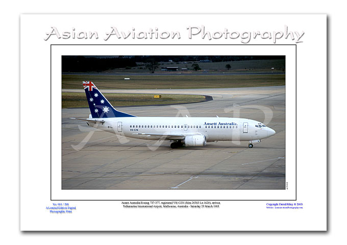 AU-018 - Ansett Australia Boeing 737-377 - VH-CZN ( Msn 24303 Ln 1620 )