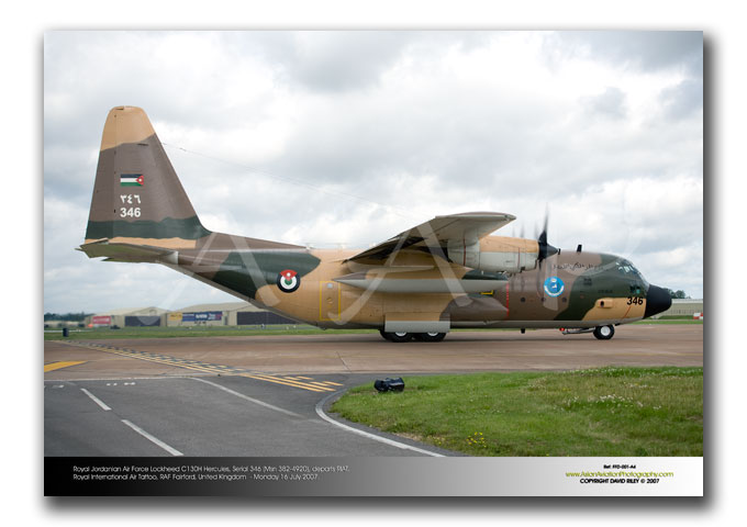 FFD-001 - Royal Jordanian Air Force Lockheed C130H Hercules - Serial 346 (Msn 382-4920)