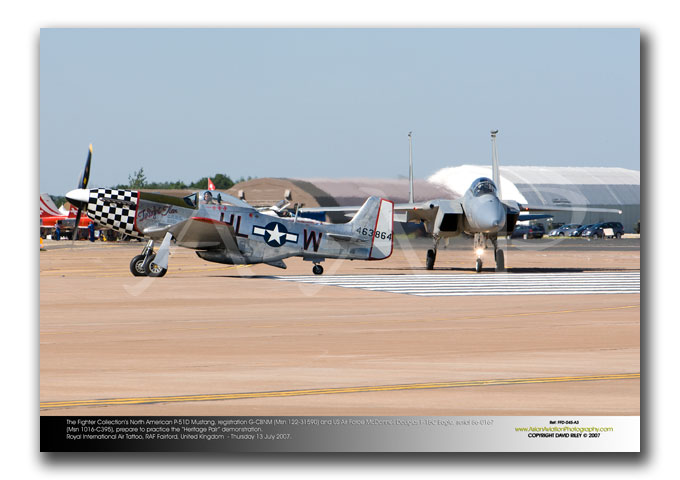 FFD-045 - North American P-51D Mustang, registration G-CBNM (Msn 122-31590) and US Air Force McDonnell Douglas F-15C Eagle - Serial 86-0167 (Msn 1016-C395)