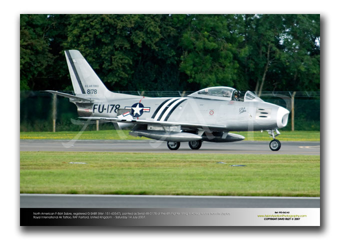 FFD-062 - North American F-86A Sabre - registered G-SABR (Msn 151-43547)