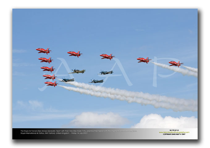 FFD-067 - The Royal Air Force�s Red Arrows Aerobatic Team with their nine BAe Hawk T1A�s