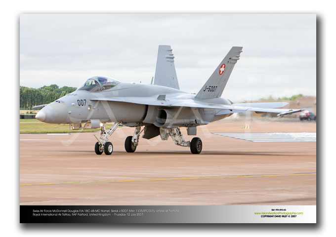 FFD-093 - Swiss Air Force McDonnell Douglas F/A-18C-48-MC Hornet - Serial J-5007 (Msn 1335/SFC007)