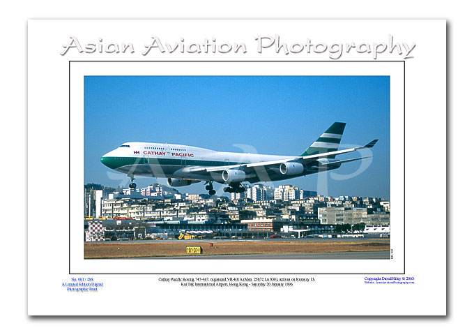 HK-082 - Cathay Pacific Boeing 747-467 - VR-HUA ( Msn 25872 Ln 930 )