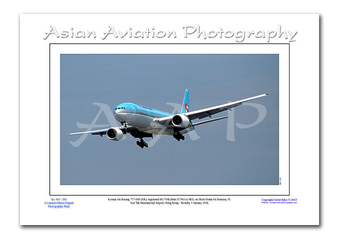 HK-098 - Korean Air Boeing 777-2B5 (ER) - HL7538 ( Msn 21746 Ln 385 )