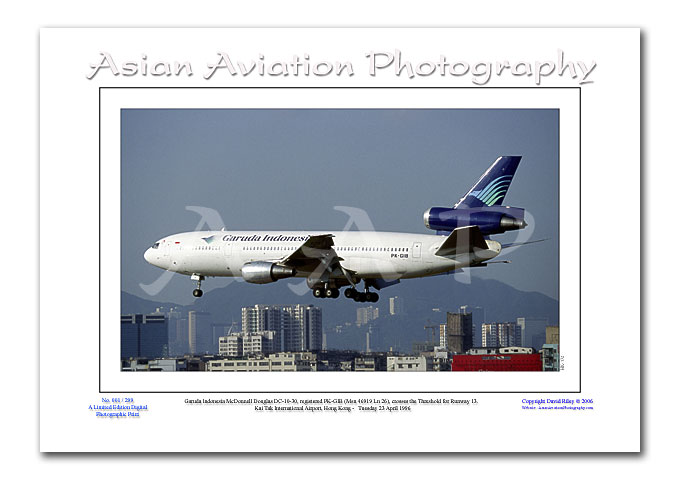 HK-172 - Garuda Indonesia McDonnell Douglas DC-10-30 - PK-GIB ( Msn 46919 Ln 26 )