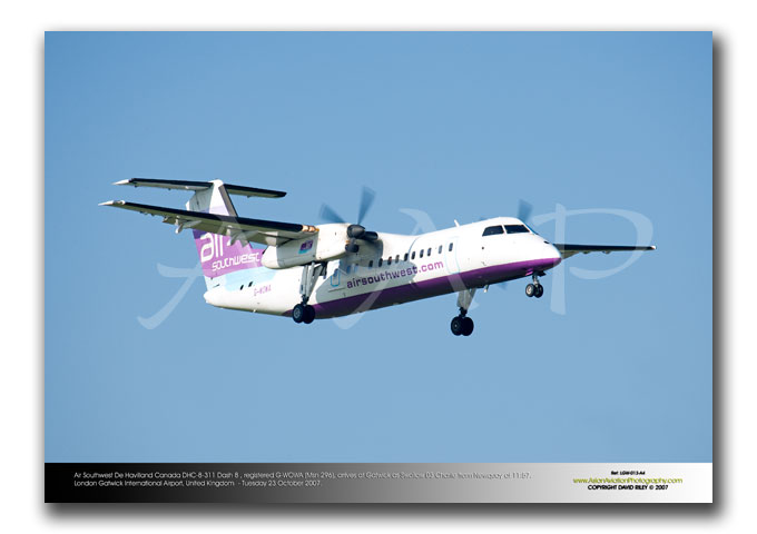 LGW-013 - Air Southwest De Havilland Canada DHC-8-311 Dash 8 - G-WOWA (Msn 296)