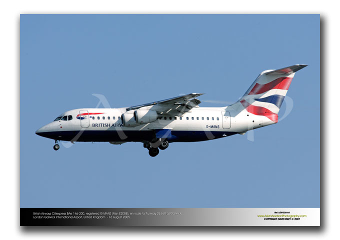LGW-036 - British Airways Citiexpress BAe 146-200 - G-MANS (Msn E2088)