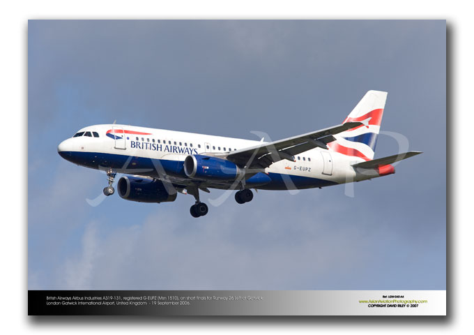 LGW-040 - British Airways Airbus Industries A319-131- G-EUPZ (Msn 1510)