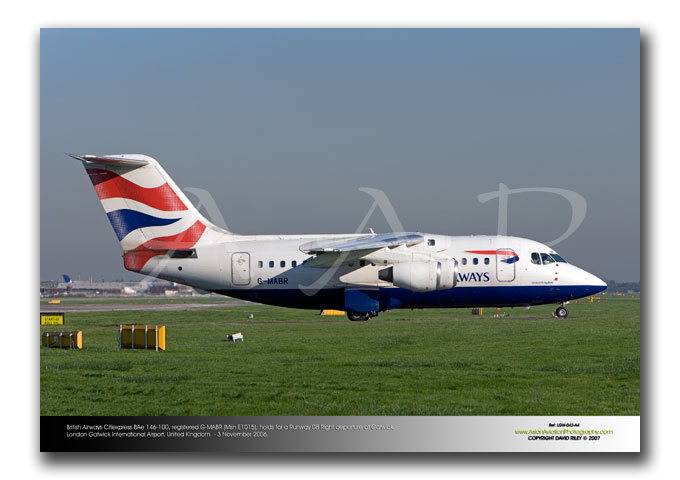 LGW-043 - British Airways Citiexpress BAe 146-100 - G-MABR (Msn E1015)