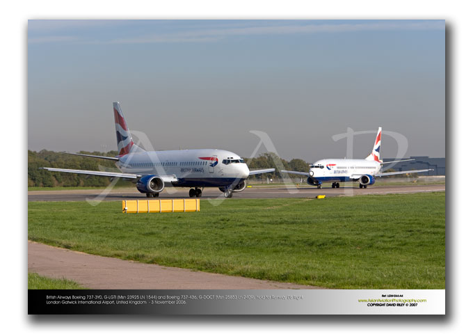 LGW-044 - British Airways Boeing 737-3Y0 - G-LGTI (Msn 23925 LN 1544) and Boeing 737-436 - G-DOCT (Msn 25853 Ln 2409)