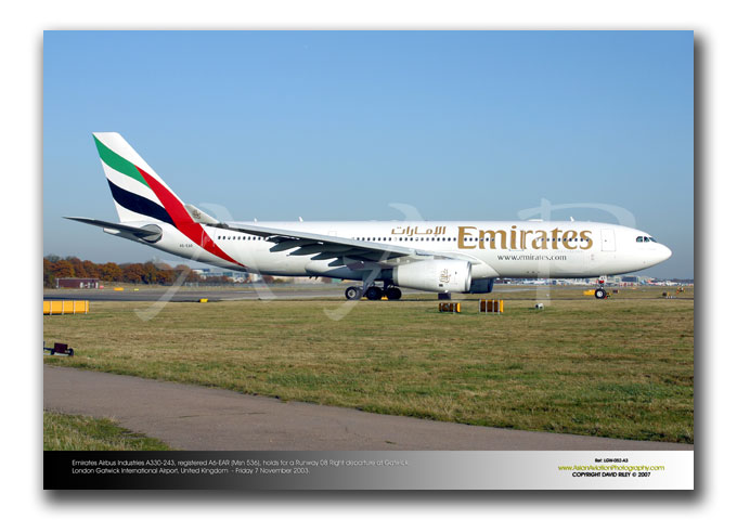 LGW-052 - Emirates Airbus Industries A330-243 - A6-EAR (Msn 536)