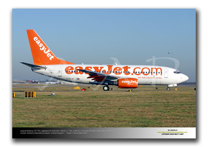 LGW-053 - easyJet Boeing 737-73V - G-EZJB (Msn 30236 Ln 715),