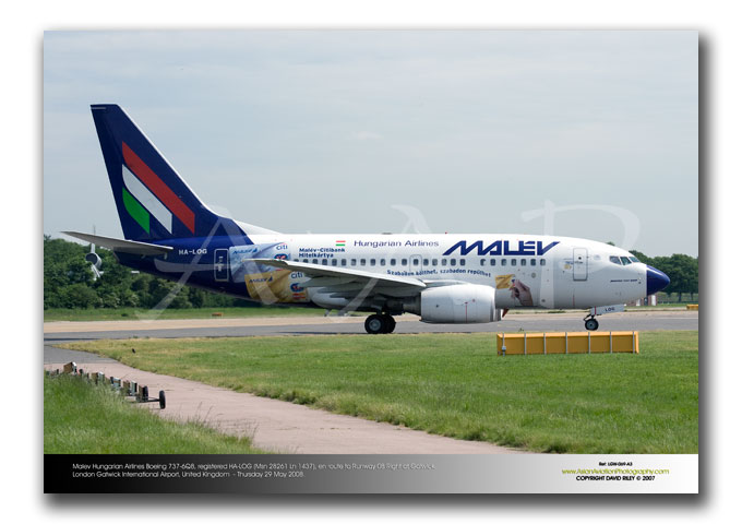 LGW-069 - Malev Hungarian Airlines Boeing 737-6Q8 - HA-LOG (Msn 28261 Ln 1437)