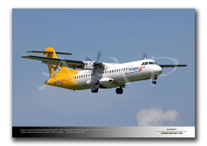 LGW-087 - Aurigny Air Services Aerospatiale/Aeritalia ATR-72-202 - G-BWDA (Msn 444)