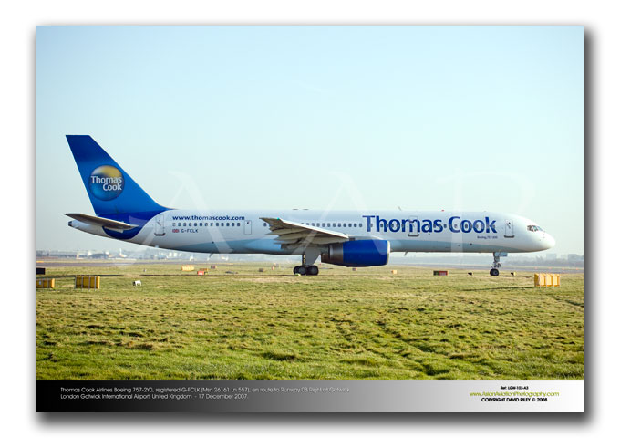 LGW-103 - Thomas Cook Airlines Boeing 757-2Y0 - G-FCLK (Msn 26161 Ln 557)