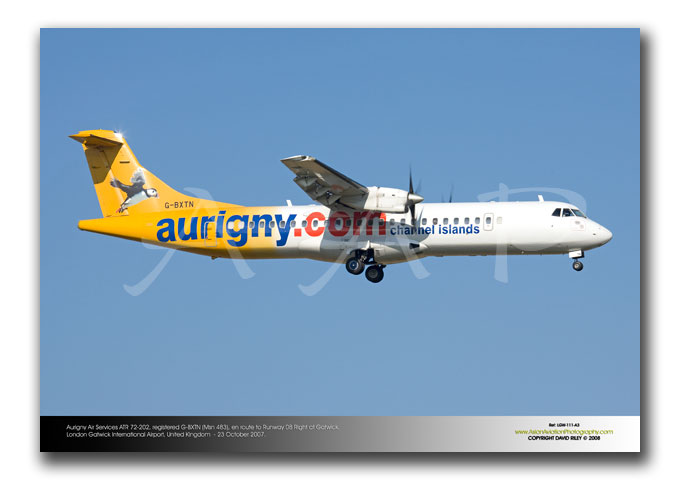 LGW-111 - Aurigny Air Services Aerospatiale/Aeritalia ATR-72-202 - G-BXTN (Msn 483)