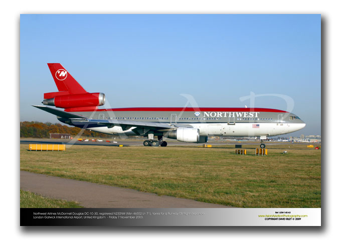 LGW-140 - Northwest Airlines McDonnell Douglas DC-10-30 - N230NW (Msn 46552 Ln 71)