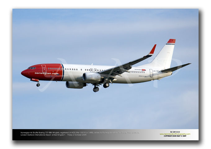 LGW-162 - Norwegian Air Shuttle Boeing 737-8BK Winglets - LN-NOS (Msn 33018 Ln 1488)