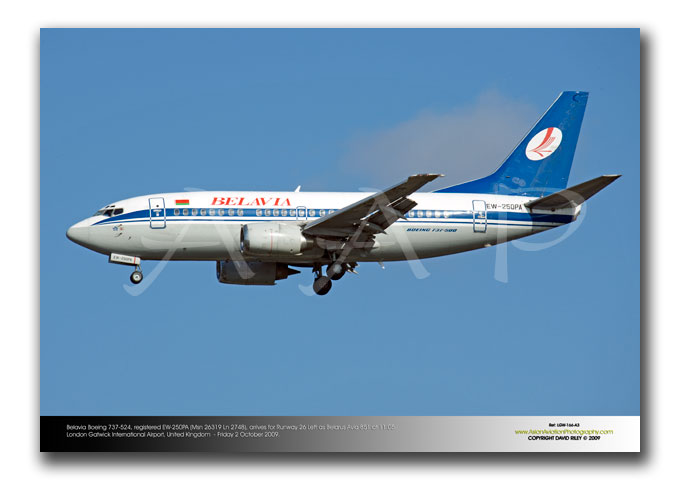 LGW-166 - Belavia Boeing 737-524 - EW-250PA (Msn 26319 Ln 2748),