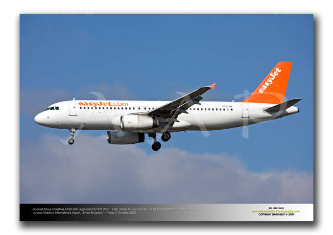 LGW-184 - easyJet Airbus Industries A320-232 - G-TTOF (Msn 1918)