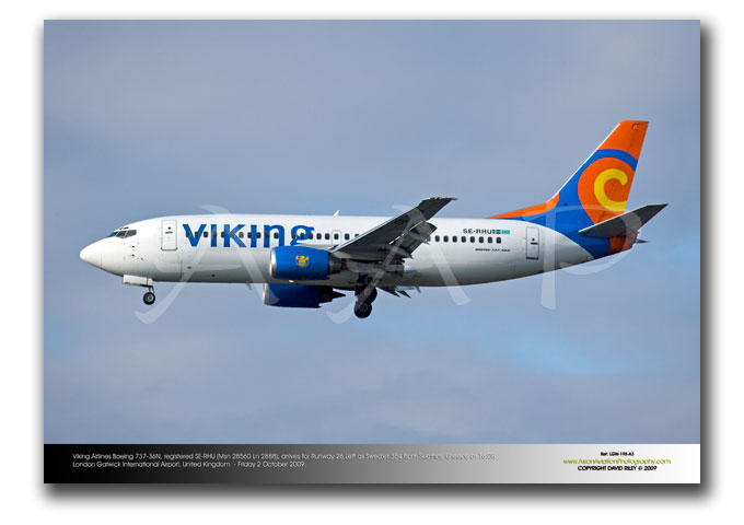 LGW-198 - Viking Airlines Boeing 737-36N - SE-RHU (Msn 28560 Ln 2888)