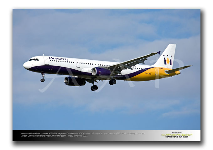 LGW-203- Monarch Airlines Airbus Industries A321-231 - G-OJEG (Msn 1015)