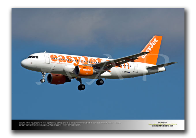 LGW-216 - easyJet Airbus Industries A319-111 - G-EZEG (Msn 2181)