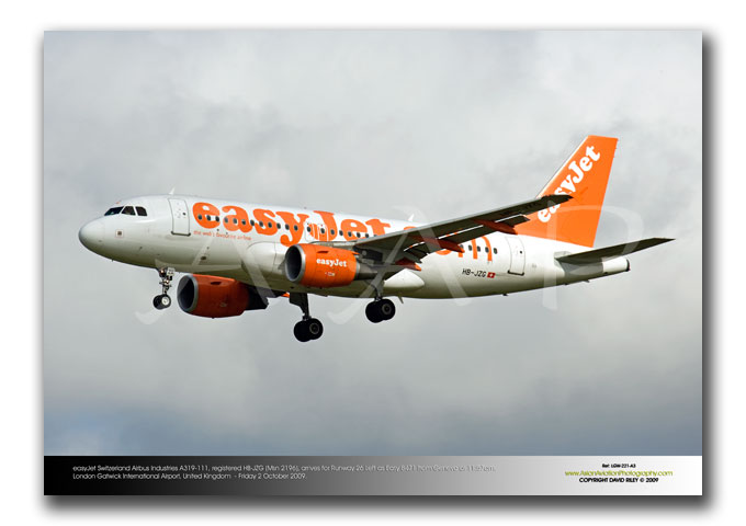 LGW-221 - easyJet Switzerland Airbus Industries A319-111 - HB-JZG (Msn 2196)
