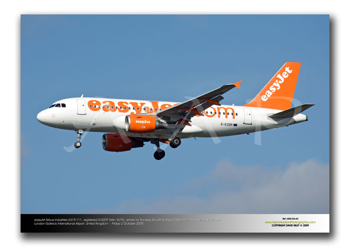 LGW-226 - easyJet Airbus Industries A319-111- G-EZDP (Msn 3675)