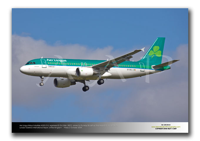 LGW-258 - Aer Lingus Airbus Industries A320-214 - EI-DVJ (Msn 3857)