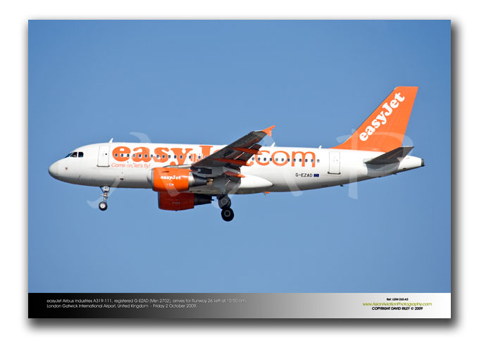 LGW-265 - easyJet Airbus Industries A319-111 -G-EZAD (Msn 2702)