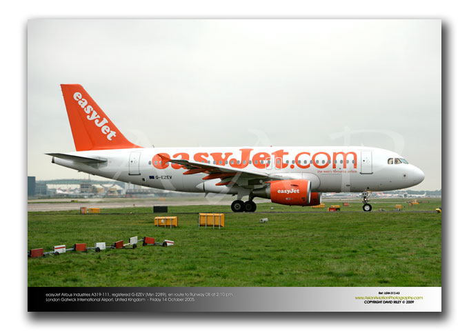 LGW-312 - easyJet Airbus Industries A319-111- G-EZEV (Msn 2289)