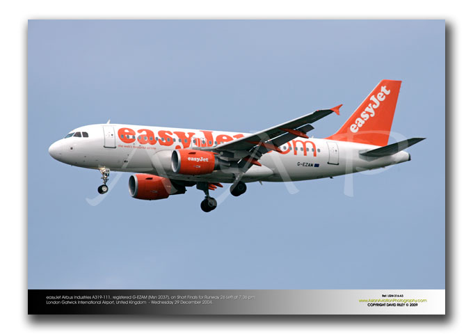 LGW-316 - easyJet Airbus Industries A319-111 - G-EZAM (Msn 2037)