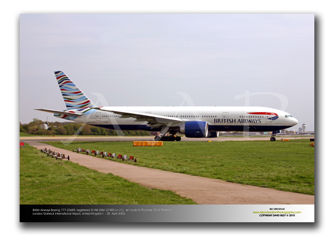 LGW-323 - British Airways Boeing 777-236 ER - G-VIIA (Msn 27483 Ln 41), with the Waves of The City tail scheme