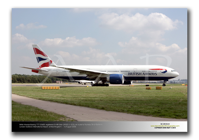 LGW-326 - British Airways Boeing 777-236ER - G-VIIR (Msn 29322 Ln 203)