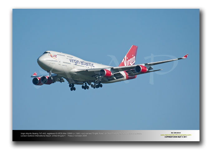 LGW-338 -Virgin Atlantic Airways Boeing 747-443 - G-VROS (Msn 30885 Ln 1268 ) and named �English Rose�