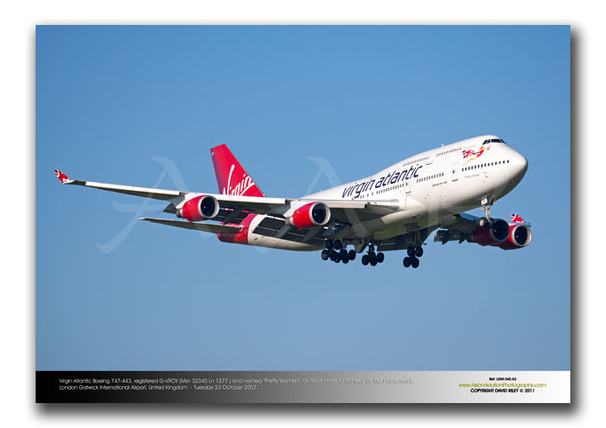 LGW-345 - Virgin Atlantic Airways Boeing 747-443 - G-VROY (Msn 32340 Ln 1277 ) and named �Pretty Woman�,