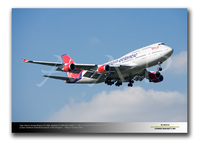 LHR-019 - Virgin Atlantic Airways Boeing 747-4Q8 - G-VBIG (Msn 26255  Ln 1081) and named �Tinker Belle�