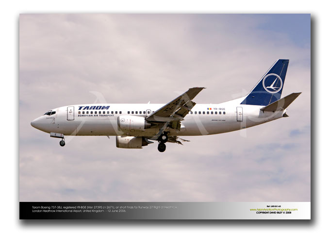 LHR-041 - Tarom Boeing 737-38J - YR-BGE (Msn 27395 Ln 2671)