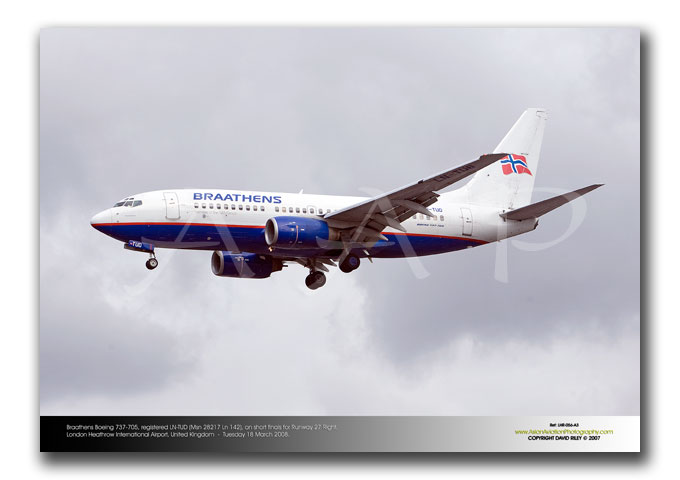 LHR-056 - Braathens Boeing 737-705 - LN-TUD (Msn 28217 Ln 142)