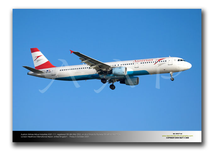 LHR-077 - Austrian Airlines Airbus Industries A321-111 - OE-LBA (Msn 552)