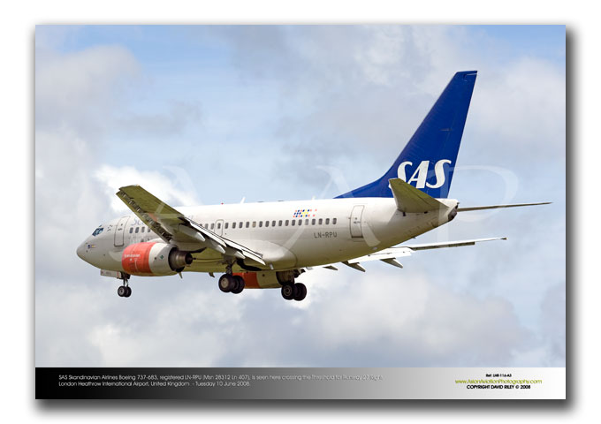 LHR-116 - SAS Skandinavian Airlines Boeing 737-683 - LN-RPU (Msn 28312 Ln 407)