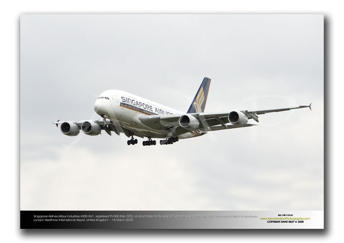 LHR-133 - Singapore Airlines Airbus Industries A380-841 - 9V-SKB (Msn 005)