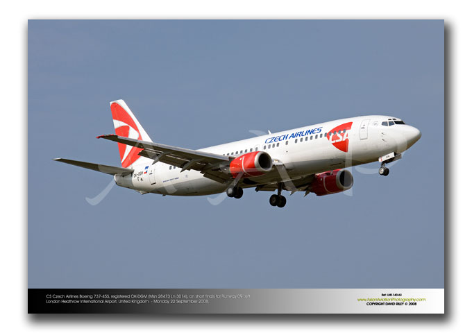 LHR-140 - CSA Czech Airlines Boeing 737-45S - OK-DGM (Msn 28473 Ln 3014)