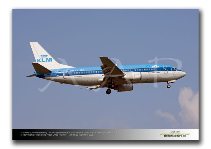 LHR-142 - KLM Royal Dutch Airlines Boeing 737-306 - PH-BDC (Msn 23539 Ln 1295)