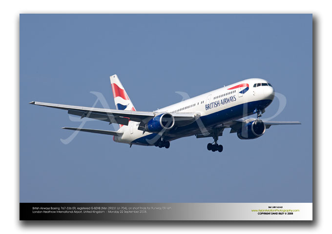 LHR-163 - British Airways Boeing 767-336 ER - G-BZHB (Msn 29231 Ln 704).